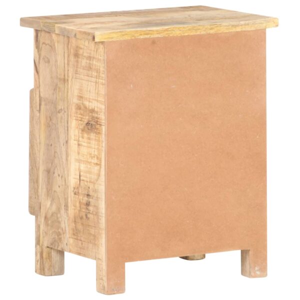 vidaXL Bedside Cabinet 15.7"x11.8"x19.7" Rough Mango Wood - Image 4