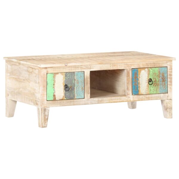 vidaXL Coffee Table 39.4"x21.7"x15.7" Rough Acacia Wood - Image 9