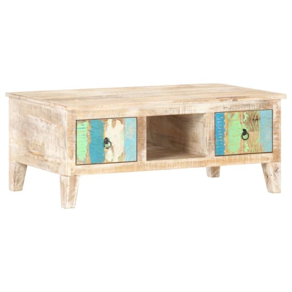 vidaXL Coffee Table 39.4"x21.7"x15.7" Rough Acacia Wood - Image 10