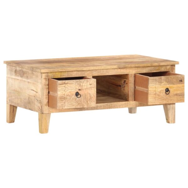 vidaXL Coffee Table 39.4"x21.7"x15.7" Rough Mango Wood - Image 2