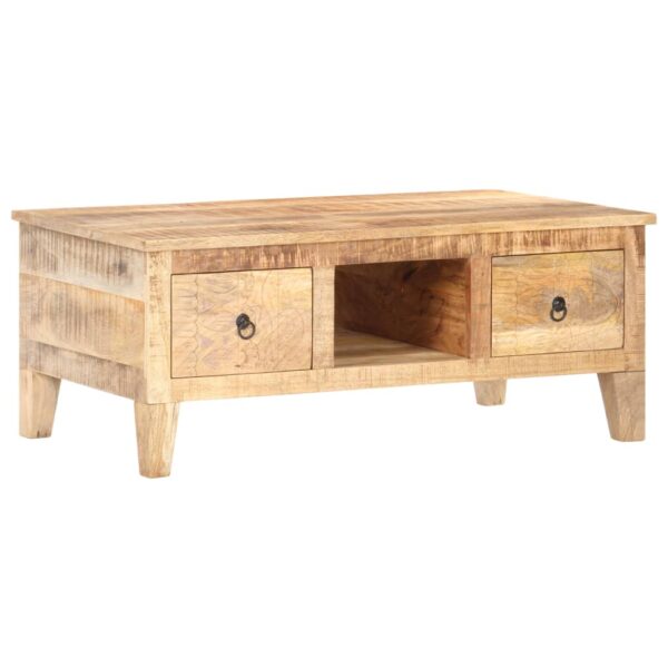 vidaXL Coffee Table 39.4"x21.7"x15.7" Rough Mango Wood - Image 7