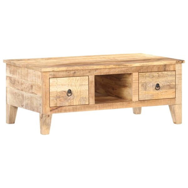 vidaXL Coffee Table 39.4"x21.7"x15.7" Rough Mango Wood - Image 8