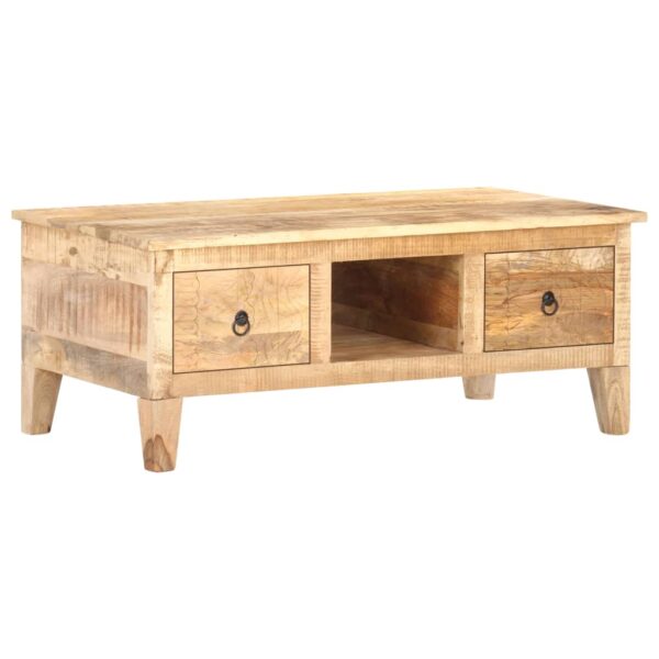 vidaXL Coffee Table 39.4"x21.7"x15.7" Rough Mango Wood - Image 9