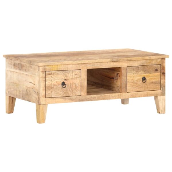 vidaXL Coffee Table 39.4"x21.7"x15.7" Rough Mango Wood - Image 10