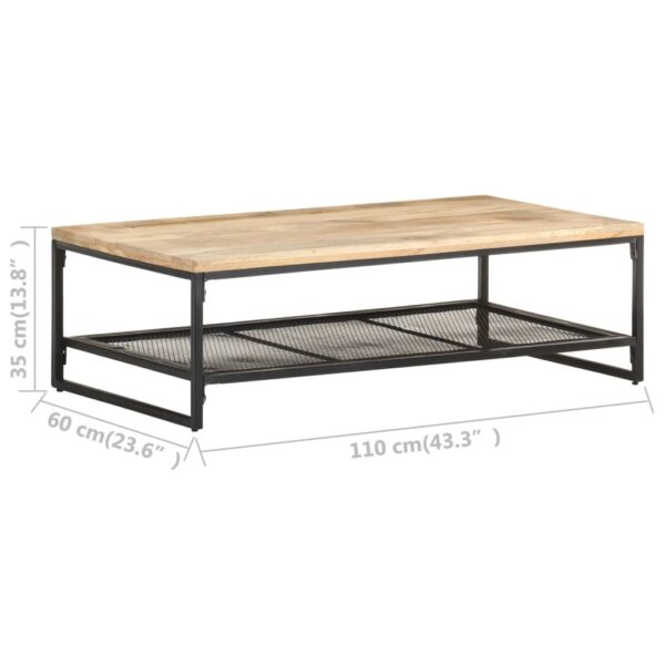 vidaXL Coffee Table 43.3"x23.6"x13.8" Solid Mango Wood - Image 6