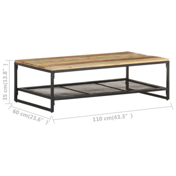 vidaXL Coffee Table 43.3"x23.6"x13.8" Solid Reclaimed Wood - Image 6