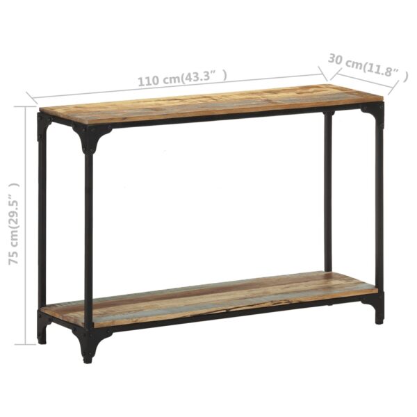 vidaXL Console Table 43.3"x11.8"x29.5" Solid Reclaimed Wood - Image 7