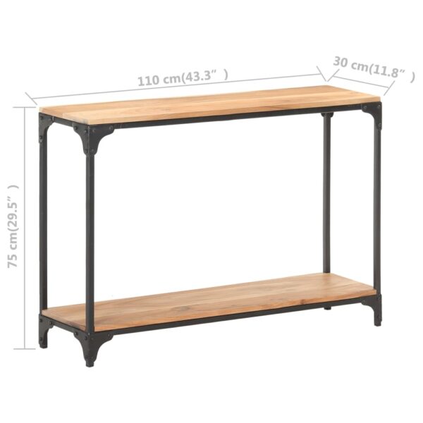 vidaXL Console Table 43.3"x11.8"x29.5" Solid Acacia Wood - Image 7