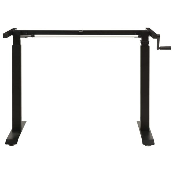 vidaXL Manual Height Adjustable Standing Desk Frame Hand Crank Black - Image 3