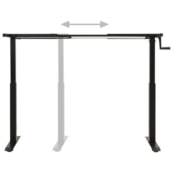 vidaXL Manual Height Adjustable Standing Desk Frame Hand Crank Black - Image 4