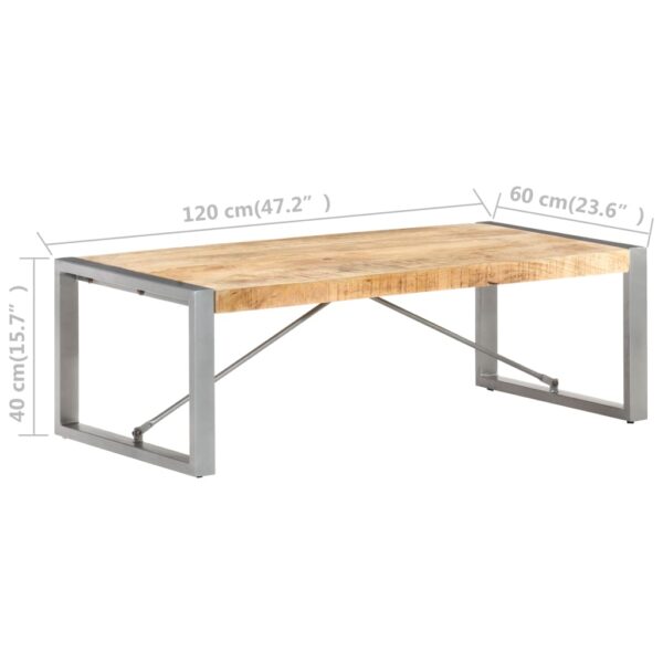 vidaXL Coffee Table 47.2"x23.6"x15.7" Rough Mango Wood - Image 6