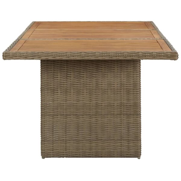 vidaXL Patio Dining Table Brown 78.7"x39.4"x29.1" Poly Rattan - Image 3