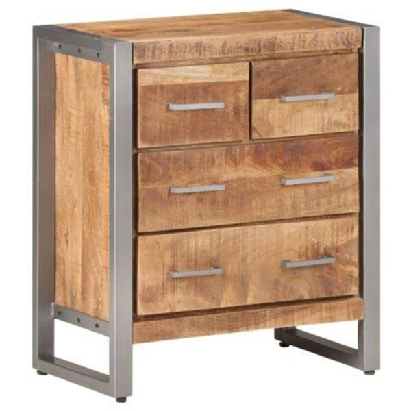 vidaXL Sideboard 23.6"x13.8"x27.6" Rough Mango Wood - Image 7