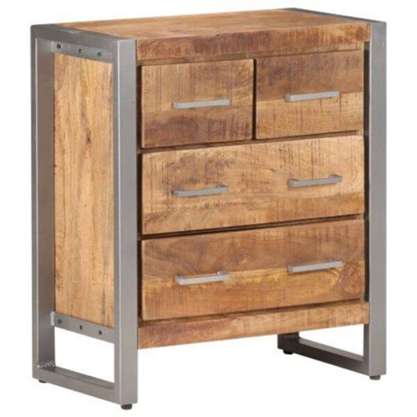 vidaXL Sideboard 23.6"x13.8"x27.6" Rough Mango Wood - Image 8