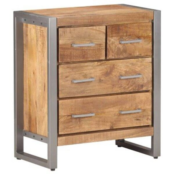 vidaXL Sideboard 23.6"x13.8"x27.6" Rough Mango Wood - Image 9