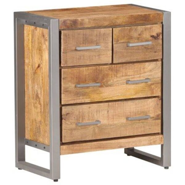 vidaXL Sideboard 23.6"x13.8"x27.6" Rough Mango Wood - Image 10