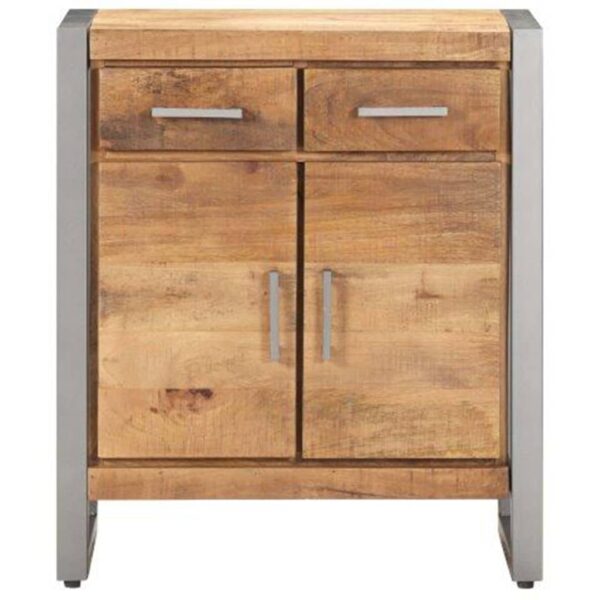 vidaXL Sideboard 23.6"x13.8"x28.3" Rough Mango Wood - Image 2