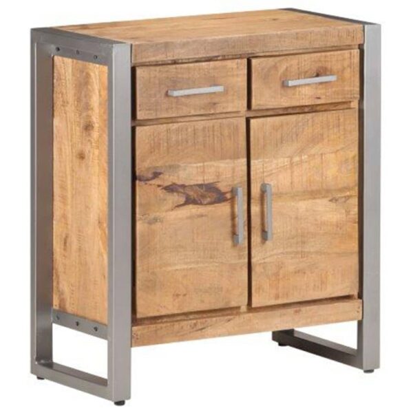 vidaXL Sideboard 23.6"x13.8"x28.3" Rough Mango Wood - Image 7