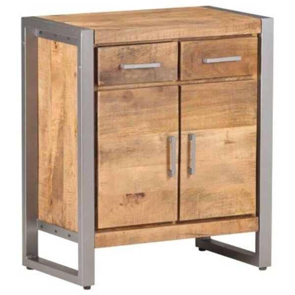 vidaXL Sideboard 23.6"x13.8"x28.3" Rough Mango Wood - Image 8