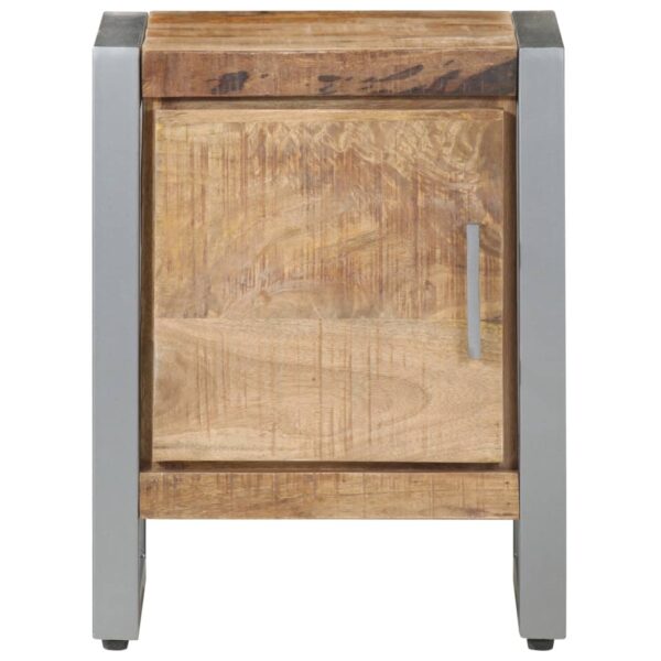 vidaXL Bedside Cabinet 15.7"x11.8"x19.7" Rough Mango Wood - Image 2