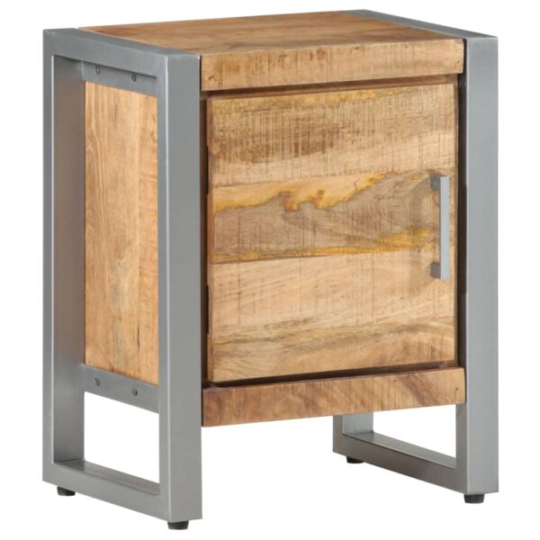 vidaXL Bedside Cabinet 15.7"x11.8"x19.7" Rough Mango Wood - Image 11