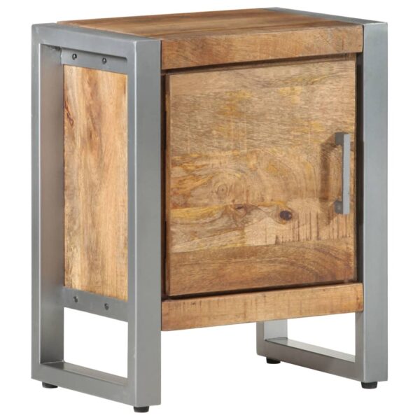 vidaXL Bedside Cabinet 15.7"x11.8"x19.7" Rough Mango Wood - Image 10