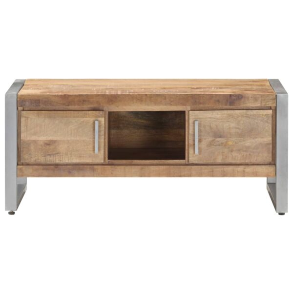 vidaXL Coffee Table 37.4"x19.7"x15.7" Rough Mango Wood - Image 2