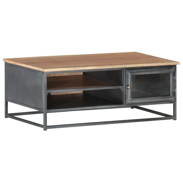 vidaXL Coffee Table Gray 35.4"x19.7"x13.8" Solid Acacia Wood