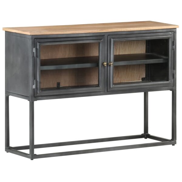 vidaXL Sideboard Gray 39.4"x11.8"x27.6" Solid Acacia Wood