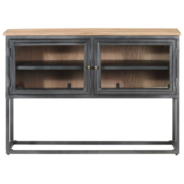 vidaXL Sideboard Gray 39.4"x11.8"x27.6" Solid Acacia Wood - Image 2