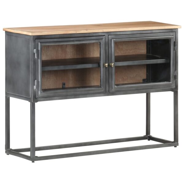 vidaXL Sideboard Gray 39.4"x11.8"x27.6" Solid Acacia Wood - Image 11