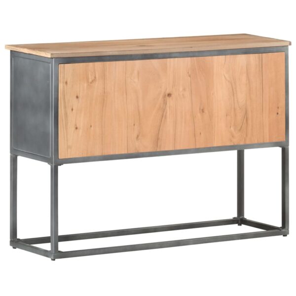 vidaXL Sideboard Gray 39.4"x11.8"x27.6" Solid Acacia Wood - Image 4