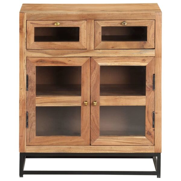 vidaXL Sideboard 23.6"x13.8"x27.6" Solid Acacia Wood - Image 2