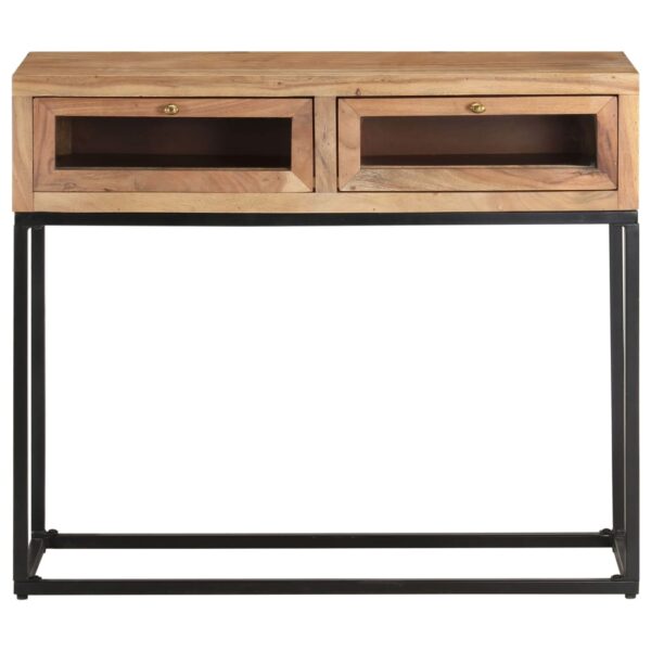 vidaXL Console Table 35.4"x13.8"x29.9" Solid Acacia Wood - Image 2