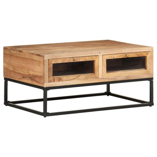 vidaXL Coffee Table 35.4"x23.6"x15.7" Solid Acacia Wood - Image 11