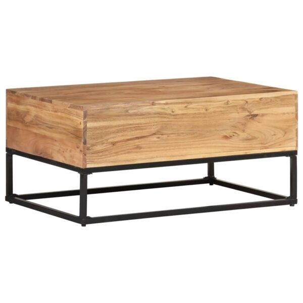 vidaXL Coffee Table 35.4"x23.6"x15.7" Solid Acacia Wood - Image 4