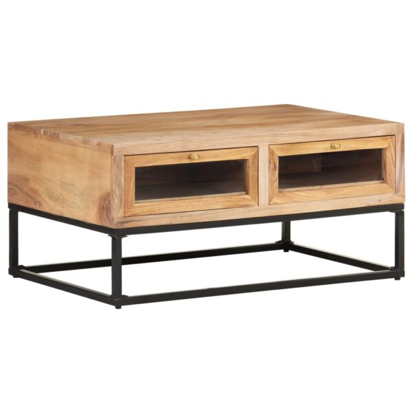 vidaXL Coffee Table 35.4"x23.6"x15.7" Solid Acacia Wood - Image 9