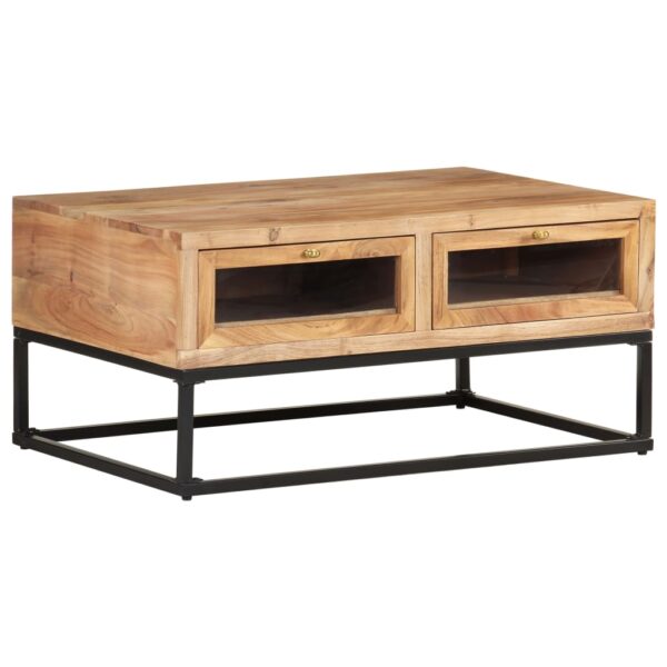 vidaXL Coffee Table 35.4"x23.6"x15.7" Solid Acacia Wood - Image 10