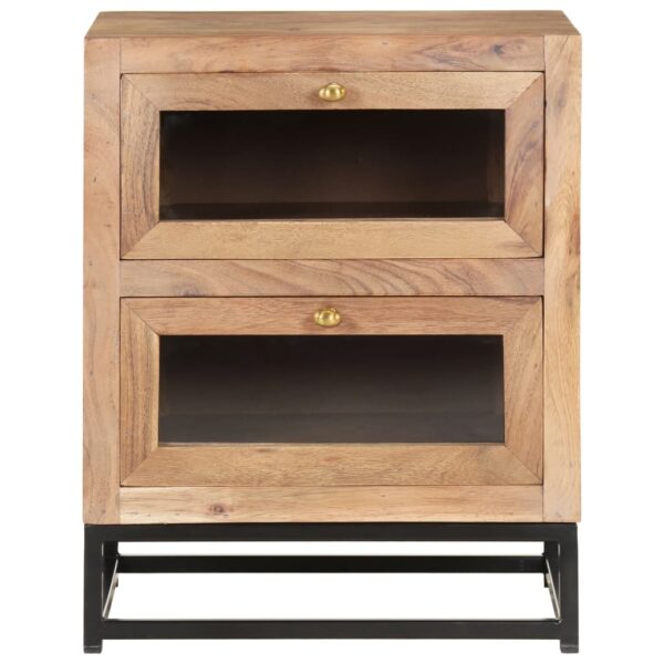 vidaXL Bedside Cabinet 15.7"x11.8"x19.7" Solid Acacia Wood - Image 2