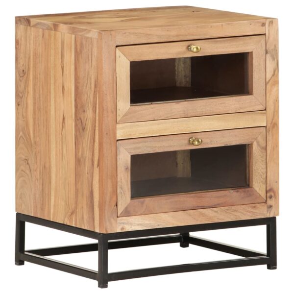 vidaXL Bedside Cabinet 15.7"x11.8"x19.7" Solid Acacia Wood - Image 11