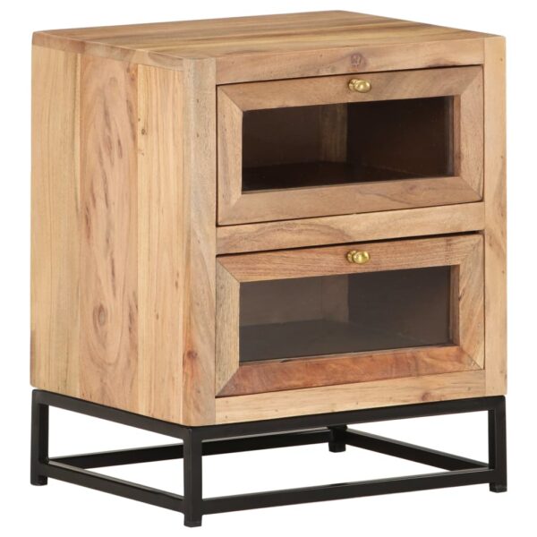 vidaXL Bedside Cabinet 15.7"x11.8"x19.7" Solid Acacia Wood - Image 8