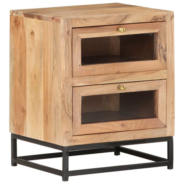 vidaXL Bedside Cabinet 15.7"x11.8"x19.7" Solid Acacia Wood - Image 9