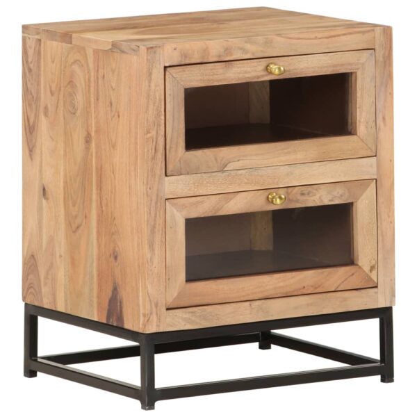 vidaXL Bedside Cabinet 15.7"x11.8"x19.7" Solid Acacia Wood - Image 10