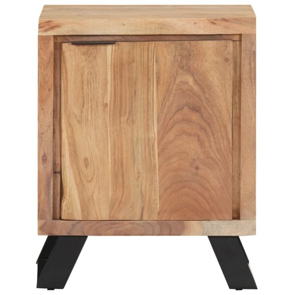 vidaXL Bedside Cabinet 15.7"x11.8"x19.7" Solid Acacia Wood with Live Edges - Image 2