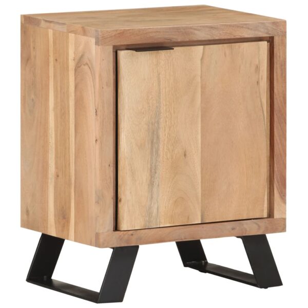 vidaXL Bedside Cabinet 15.7"x11.8"x19.7" Solid Acacia Wood with Live Edges - Image 11