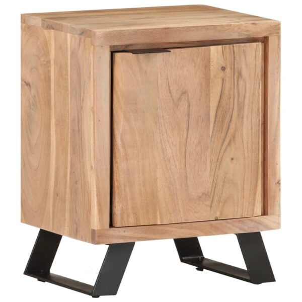 vidaXL Bedside Cabinet 15.7"x11.8"x19.7" Solid Acacia Wood with Live Edges - Image 12