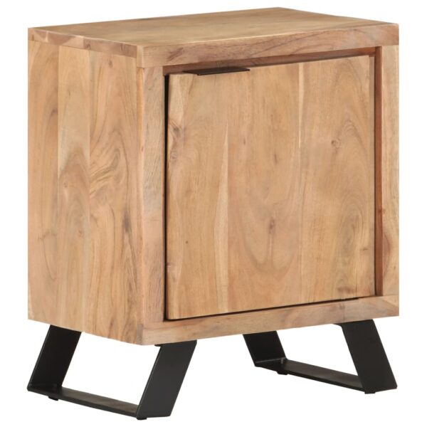 vidaXL Bedside Cabinet 15.7"x11.8"x19.7" Solid Acacia Wood with Live Edges - Image 9