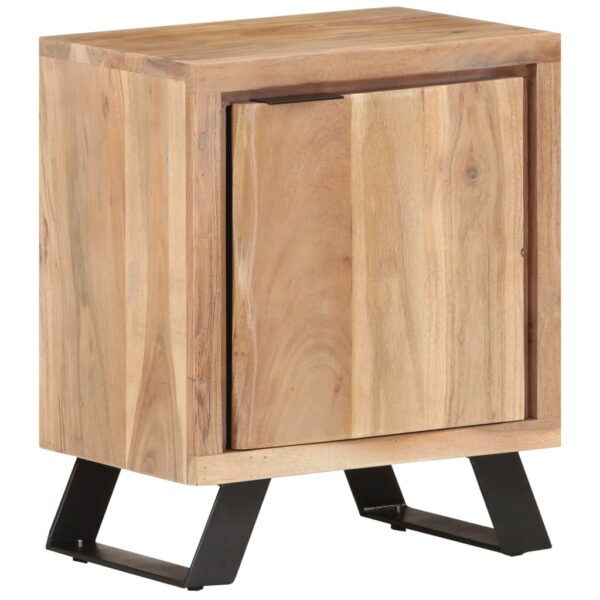 vidaXL Bedside Cabinet 15.7"x11.8"x19.7" Solid Acacia Wood with Live Edges - Image 10