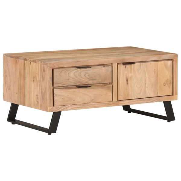 vidaXL Coffee Table 35.4"x19.7"x15.7" Solid Acacia Wood with Live Edges - Image 11