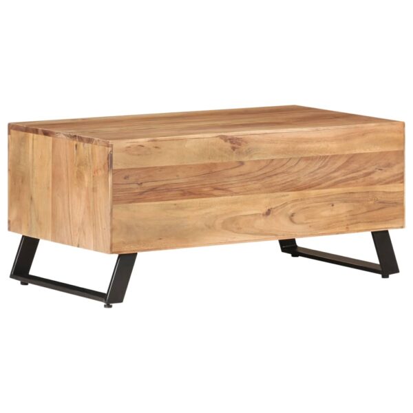 vidaXL Coffee Table 35.4"x19.7"x15.7" Solid Acacia Wood with Live Edges - Image 4